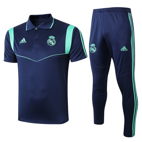 Polo Real Madrid Komplett Set 2019-20 Blau Marine Fussballtrikots Günstig